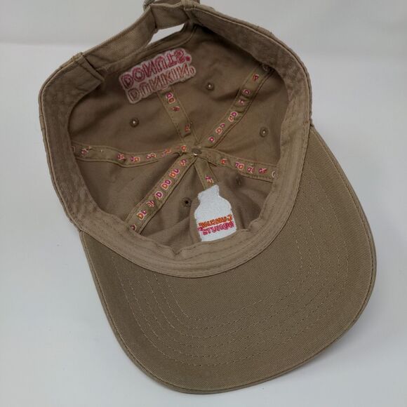 Dunkin' Donuts Slideback Hat Tan OSFA Adjustable Embroidered 6 Panel - Picture 6 of 7